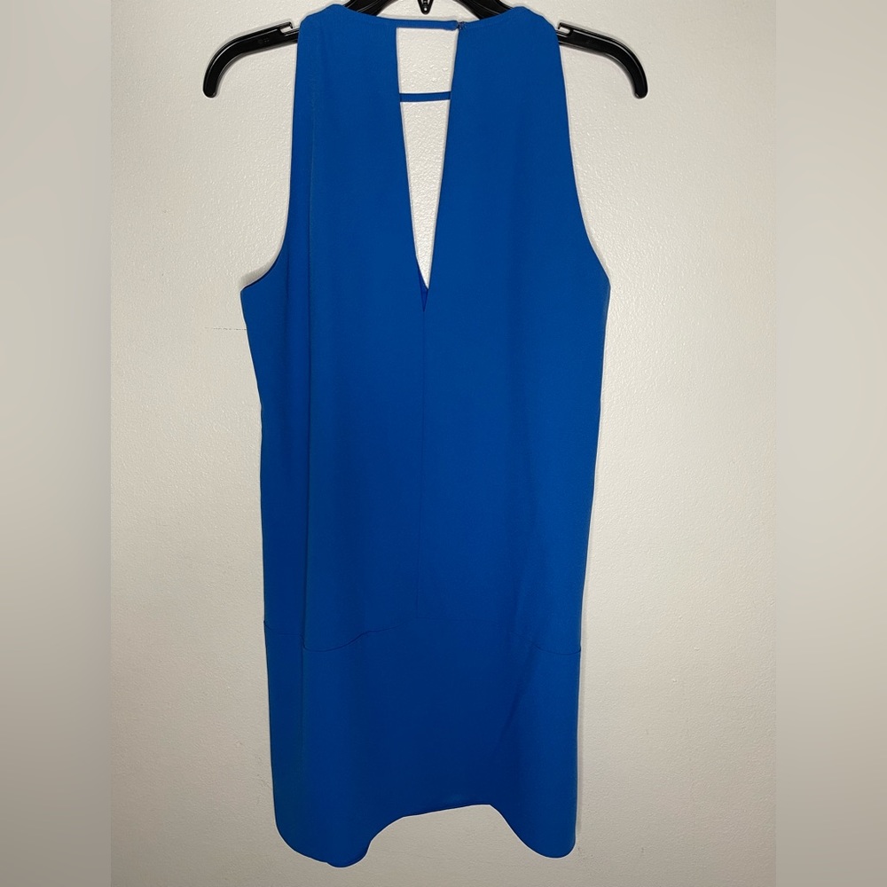 Sam Edelman Royal Blue Sleeveless V-Neck Bar Detail Mini Shift Dress NWT